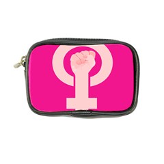 Women Safety Feminist Nail Strong Pink Circle Polka Coin Purse by Mariart