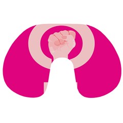 Women Safety Feminist Nail Strong Pink Circle Polka Travel Neck Pillows by Mariart