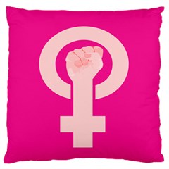 Women Safety Feminist Nail Strong Pink Circle Polka Standard Flano Cushion Case (One Side)