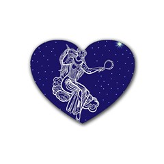 Virgo Zodiac Star Rubber Coaster (heart)  by Mariart