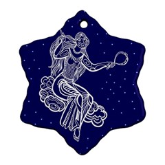 Virgo Zodiac Star Snowflake Ornament (two Sides) by Mariart