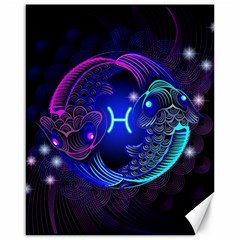 Sign Pisces Zodiac Canvas 16  X 20  