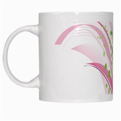 Sunflower Flower Floral Leaf Line Wave Chevron Pink White Mugs