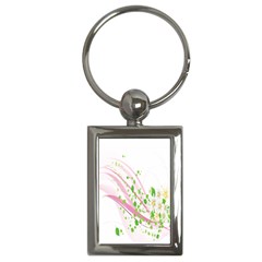 Sunflower Flower Floral Leaf Line Wave Chevron Pink Key Chains (rectangle)  by Mariart