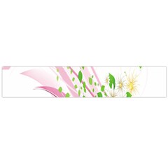 Sunflower Flower Floral Leaf Line Wave Chevron Pink Flano Scarf (large)