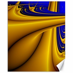 Waves Wave Chevron Gold Blue Paint Space Sky Canvas 16  X 20   by Mariart