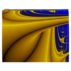 Waves Wave Chevron Gold Blue Paint Space Sky Cosmetic Bag (xxxl) 