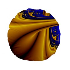 Waves Wave Chevron Gold Blue Paint Space Sky Standard 15  Premium Flano Round Cushions by Mariart