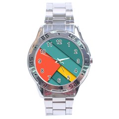 Color Schemes Material Design Wallpaper Stainless Steel Analogue Watch by Nexatart