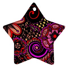 Sunset Floral Ornament (star) by Nexatart