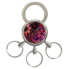 Sunset Floral 3-ring Key Chains by Nexatart