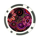 Sunset Floral Poker Chip Card Guard Front