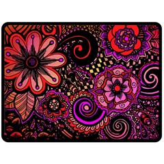 Sunset Floral Double Sided Fleece Blanket (large)  by Nexatart