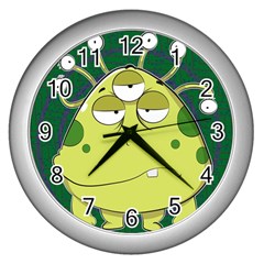 The Most Ugly Alien Ever Wall Clocks (silver)  by Catifornia