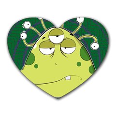 The Most Ugly Alien Ever Heart Mousepads by Catifornia