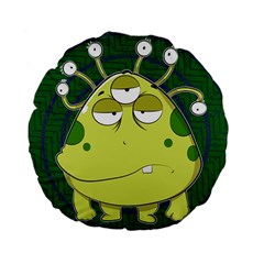 The Most Ugly Alien Ever Standard 15  Premium Flano Round Cushions by Catifornia