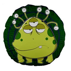 The Most Ugly Alien Ever Large 18  Premium Flano Round Cushions by Catifornia