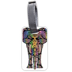 Prismatic Floral Pattern Elephant Luggage Tags (one Side)  by Nexatart
