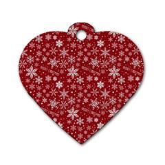 Merry Christmas Pattern Dog Tag Heart (one Side) by Nexatart