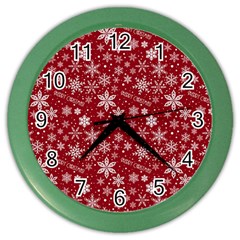 Merry Christmas Pattern Color Wall Clocks by Nexatart