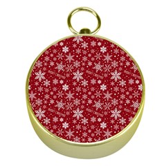 Merry Christmas Pattern Gold Compasses by Nexatart