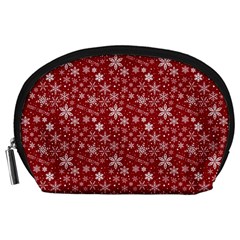 Merry Christmas Pattern Accessory Pouches (large)  by Nexatart