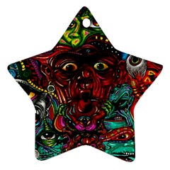 Abstract Psychedelic Face Nightmare Eyes Font Horror Fantasy Artwork Ornament (star) by Nexatart