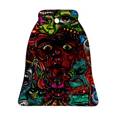 Abstract Psychedelic Face Nightmare Eyes Font Horror Fantasy Artwork Ornament (bell) by Nexatart