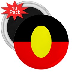 Flag Of Australian Aborigines 3  Magnets (10 Pack)  by Nexatart