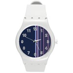 Lines Round Plastic Sport Watch (M) Front