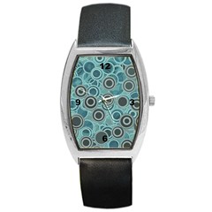 Abstract Aquatic Dream Barrel Style Metal Watch by Ivana