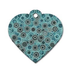 Abstract Aquatic Dream Dog Tag Heart (one Side) by Ivana