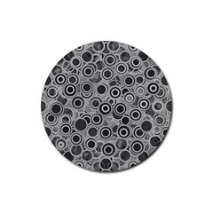 Abstract Grey End Of Day Rubber Round Coaster (4 Pack) 