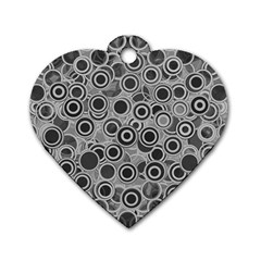 Abstract Grey End Of Day Dog Tag Heart (two Sides) by Ivana