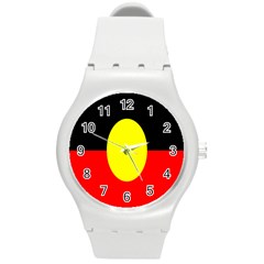 Flag Of Australian Aborigines Round Plastic Sport Watch (m) by Nexatart