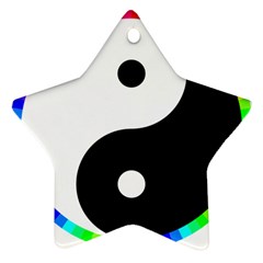 Rainbow Around Yinyang Ornament (star) by Nexatart