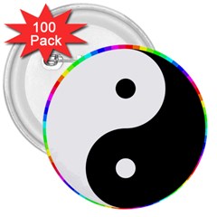 Rainbow Around Yinyang 3  Buttons (100 Pack)  by Nexatart