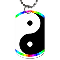 Rainbow Around Yinyang Dog Tag (one Side) by Nexatart