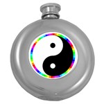 Rainbow Around Yinyang Round Hip Flask (5 oz) Front