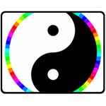 Rainbow Around Yinyang Double Sided Fleece Blanket (Medium)  58.8 x47.4  Blanket Front