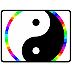 Rainbow Around Yinyang Double Sided Fleece Blanket (large)  by Nexatart