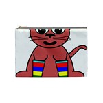 Cartoon Cat In Rainbow Socks Cosmetic Bag (Medium)  Front