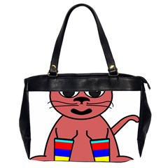 Cartoon Cat In Rainbow Socks Office Handbags (2 Sides) 