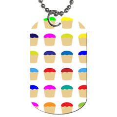 Colorful Cupcakes Pattern Dog Tag (two Sides) by Nexatart