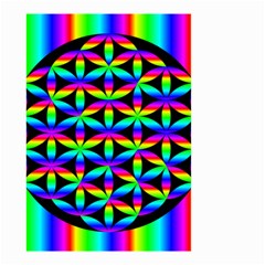 Rainbow Flower Of Life In Black Circle Small Garden Flag (two Sides) by Nexatart