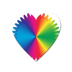 Rainbow Seal Re Imagined Heart Magnet