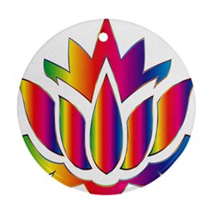 Rainbow Lotus Flower Silhouette Ornament (round) by Nexatart