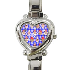 Cake Pattern Heart Italian Charm Watch by Nexatart