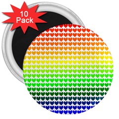 Rainbow Love 3  Magnets (10 Pack)  by Nexatart