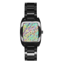 Crayon Texture Stainless Steel Barrel Watch